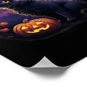 Pumpkin Black Cat Halloween  Kostuum voor Ad Poster (Hoek)