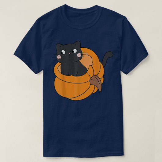 Pumpkin Black Cat Herfst Autumn Thanksgiving Cats  T-shirt (Design voorkant)