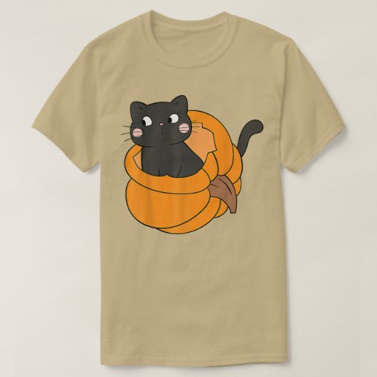 Pumpkin Black Cat Herfst Autumn Thanksgiving Cats  T-shirt (Design voorkant)