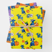 Pumpkin Black Cat witch-brew Design Halloween Inpakpapier Vel (In situ)