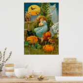 Pumpkin Black Cat Witch Clown Owl Kikker Bat Poster (Keuken)