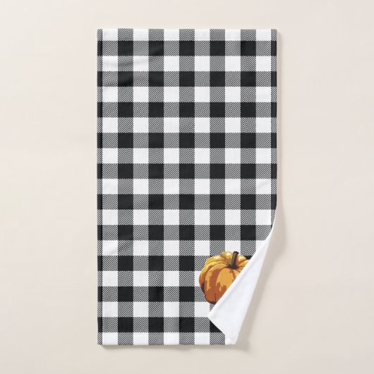 Pumpkin Black Check Pattern Bath Towel Set Bad Handdoek (Handdoek)