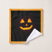 Pumpkin Black en Oranje badkamerhanddoekje Bad Handdoek (Wasdoekje)