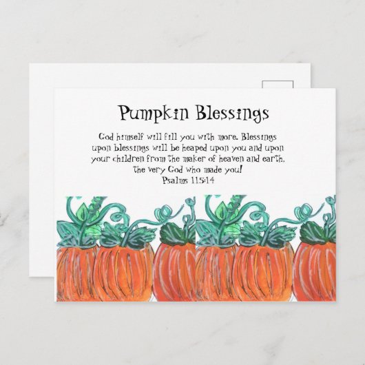 Pumpkin Blessings Briefkaart (Voorkant / Achterkant)