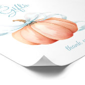 Pumpkin Blue Bow Cards & Gifts Table Sign Poster (Hoek)