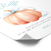 Pumpkin Blue Bow Diaper Raffle Table Sign Poster (Hoek)