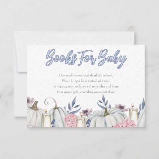 Pumpkin Blue Boy Baby shower Books for Baby Kaart (Voorkant)