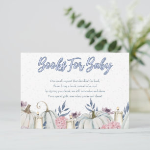 Pumpkin Blue Boy Baby shower Books for Baby Kaart