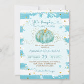 Pumpkin Blue Boy Baby shower Kaart (Voorkant)