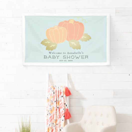 Pumpkin Blue Boy Baby shower Welkom Spandoek (Insitu)