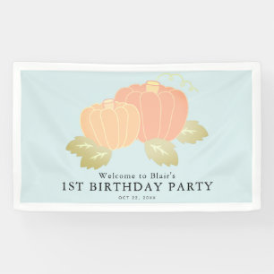Pumpkin Blue Boy Birthday Welkom Spandoek