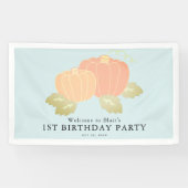 Pumpkin Blue Boy Verjaardag Welkom Spandoek (Horizontaal)