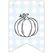 Pumpkin Blue Gingham Baby shower Bunting Flags Vlaggetjes (Tweede vlag)