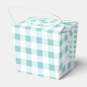 Pumpkin Blue Gingham Plaid Boy Baby shower Bedankdoosjes (Achterkant)