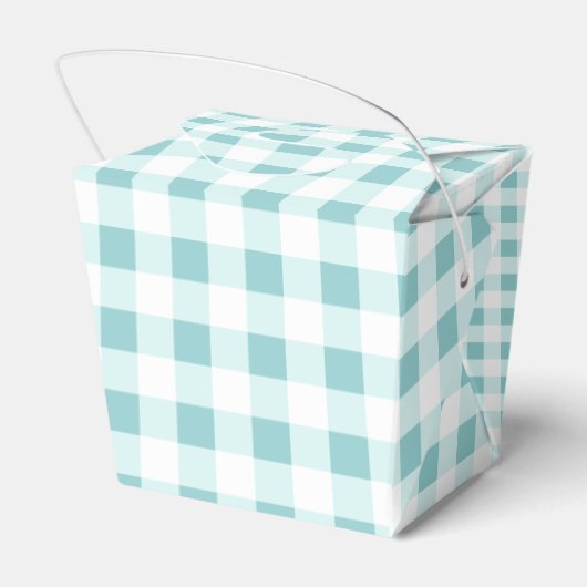 Pumpkin Blue Gingham Plaid Boy Baby shower Bedankdoosjes (Achterkant)