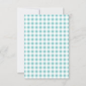 Pumpkin Blue Gingham Plaid Boy Baby shower Bedankkaart (Achterkant)