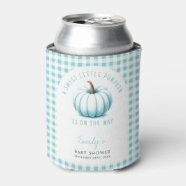 Pumpkin Blue Gingham Plaid Boy Baby shower Blikjeskoeler