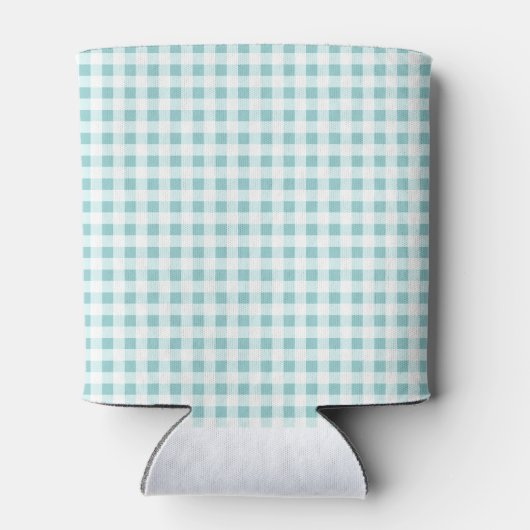 Pumpkin Blue Gingham Plaid Boy Baby shower Blikjeskoeler (Achterkant)
