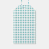 Pumpkin Blue Gingham Plaid Boy Baby shower Cadeaulabel (Achterkant)
