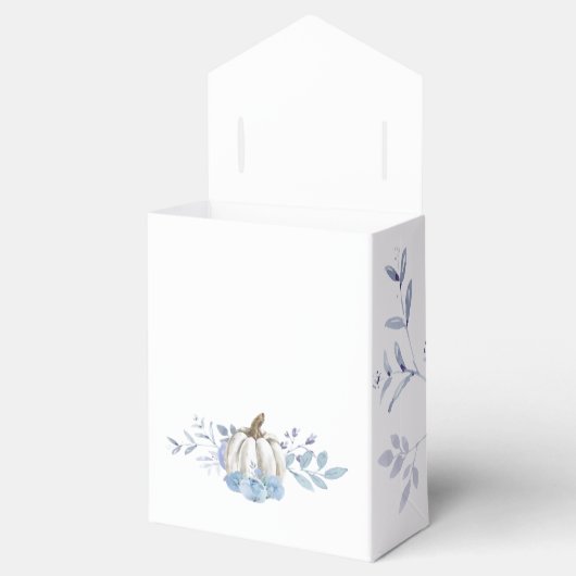 Pumpkin Blue Lila Floral Boys Baby shower Bedankdoosjes (Geopend)