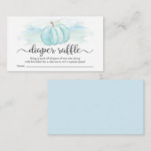 Pumpkin Blue Mint Diaper Baby shower Raffle Informatiekaartje (Voorkant / Achterkant)