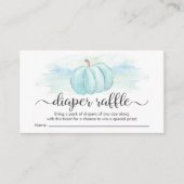 Pumpkin Blue Mint Diaper Baby shower Raffle Informatiekaartje (Voorkant)