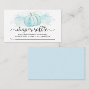 Pumpkin Blue Mint Diaper Baby shower Raffle Informatiekaartje