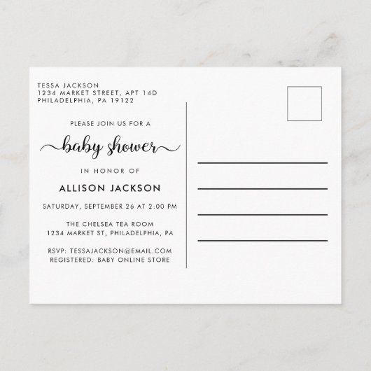 Pumpkin Blue Mint Waterverf Baby Boy Shower Uitnodiging Briefkaart (Achterkant)