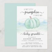 Pumpkin Blue Mint Waterverf Baby Boy Sprinkle Kaart (Voorkant / Achterkant)