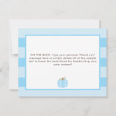 Pumpkin Blue Oh Boy Herfst Baby shower Dank je wel Bedankkaart (Achterkant)