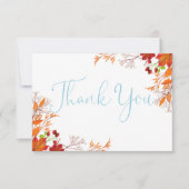 Pumpkin Blue Truck Herfst Baby shower Dank u kaart (Voorkant)