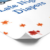 Pumpkin Blue Truck Late Night Diapers Sign Poster (Hoek)
