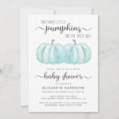 Pumpkin Blue Twin Baby Boys Showuitnodiging Kaart (Voorkant)
