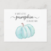 Pumpkin Blue Waterverf Baby Boy Shower Uitnodiging Briefkaart (Voorkant)