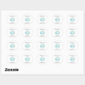 Pumpkin Blue Waterverf Baby shower Dank u Ronde Sticker (Vel)