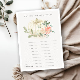 Pumpkin Blush Floral Advice for Mum Baby shower Informatiekaartje