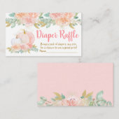 Pumpkin Blush Floral Baby shower Diaper Rafffle Informatiekaartje (Voorkant / Achterkant)