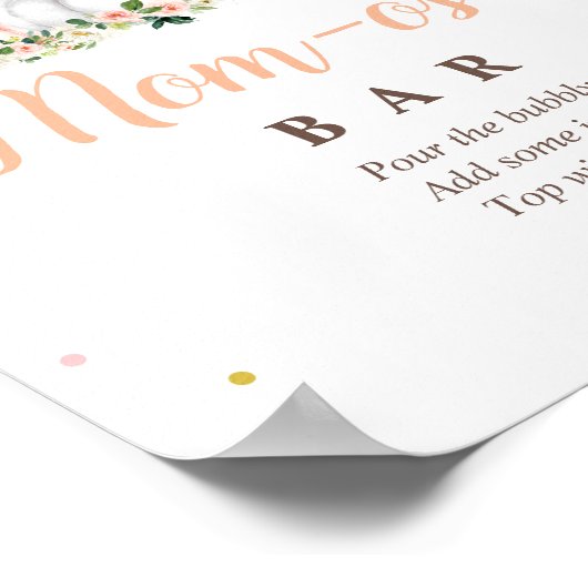 Pumpkin Blush Pink and Gold Ma-osa Bar Sign Poster (Hoek)