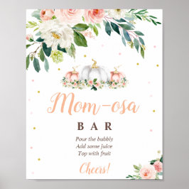 Pumpkin Blush Pink and Gold Ma-osa Bar Sign Poster