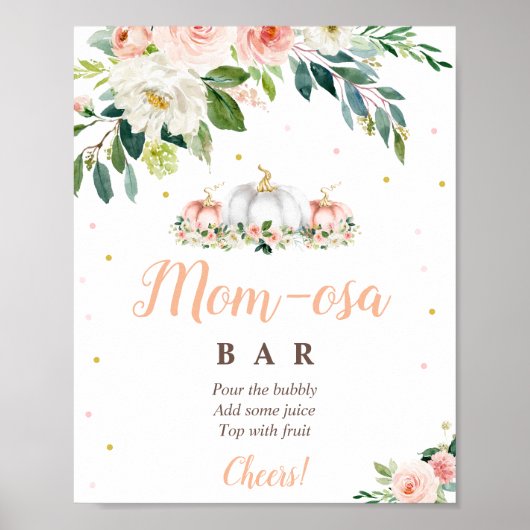 Pumpkin Blush Pink and Gold Ma-osa Bar Sign Poster (Voorkant)