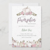 Pumpkin Blush Pink Baby shower Invitation Girl Kaart (Voorkant)
