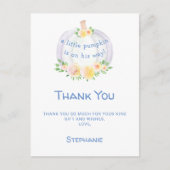 Pumpkin Bly's Baby shower Bedankt Briefkaart (Voorkant)