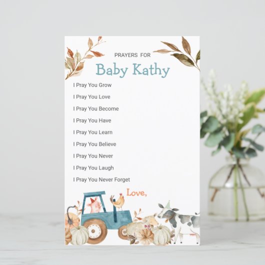 Pumpkin Boerderij Animal Tractor Love Prayers for  (Staand voorkant)