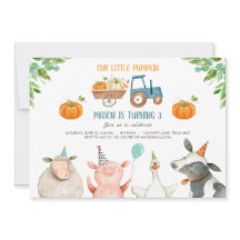 Pumpkin Boerderij Barnyard Herfst Boy Party Birthd