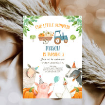 Pumpkin Boerderij Barnyard Herfst Boy Party Birthd