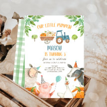 Pumpkin Boerderij Barnyard Herfst Boy Party Birthd