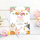 Pumpkin Boerderij Barnyard Pink Girl Party Birthda Kaart