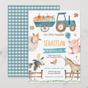 Pumpkin Boerderij Birthday Invitation Herfst Boerd Kaart