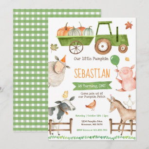 Pumpkin Boerderij Birthday Invitation Herfst Boerd Kaart