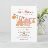 Pumpkin Boho Babykleding Baby shower Uitnodiging (Staand voorkant)